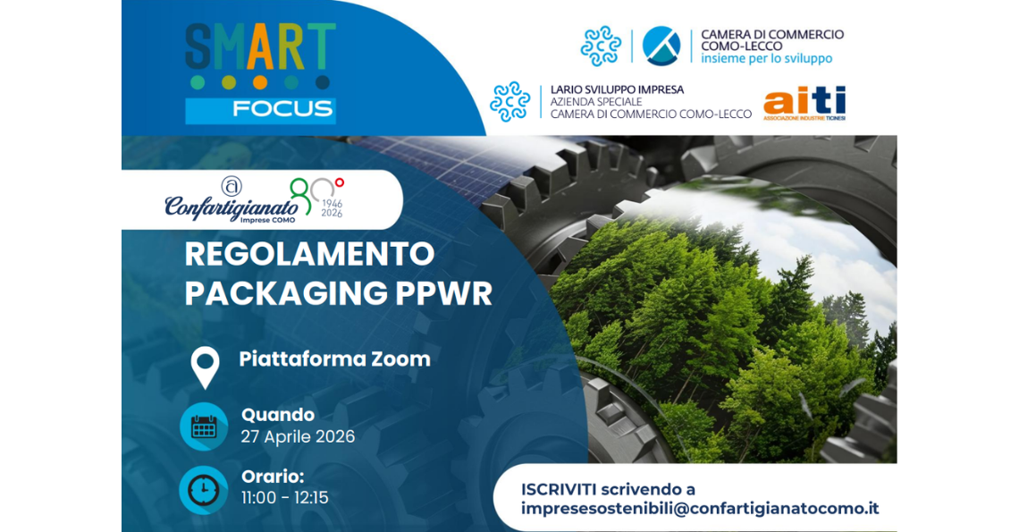 IMPRESE SOSTENIBILI: IL 27 APRILE UN WEBINAR SUL REGOLAMENTO EUROPEO PACKAGING (PPWR)